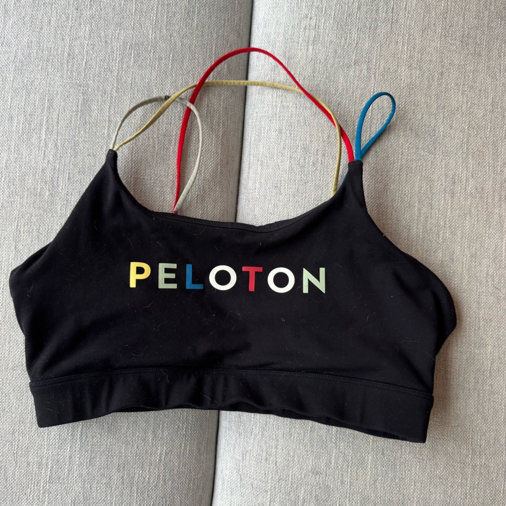 Peloton Black Bra with Colorful Straps